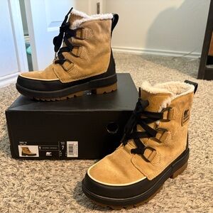 Sorel Tan and Black Waterproof Boots
